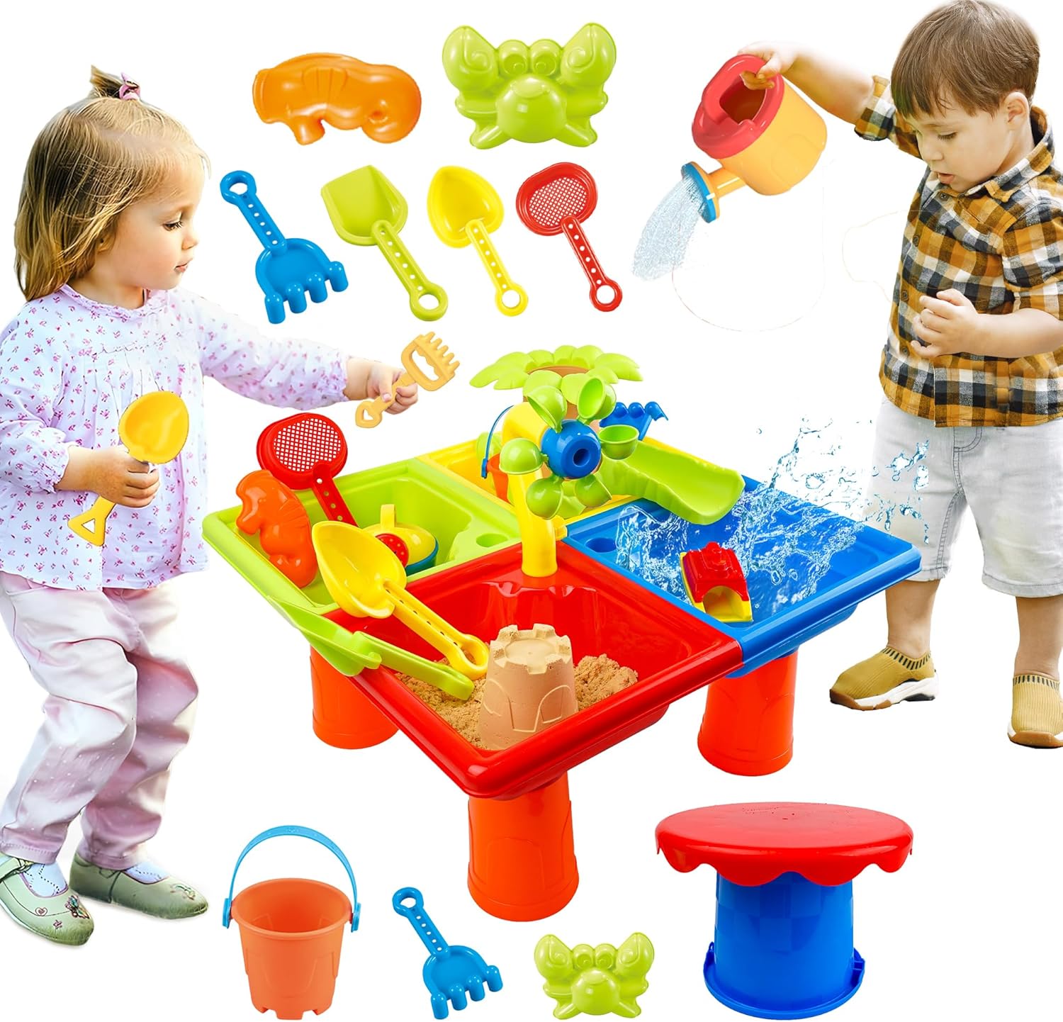 Kids Outdoor Pool - 25 Pcs Summer Water Table for