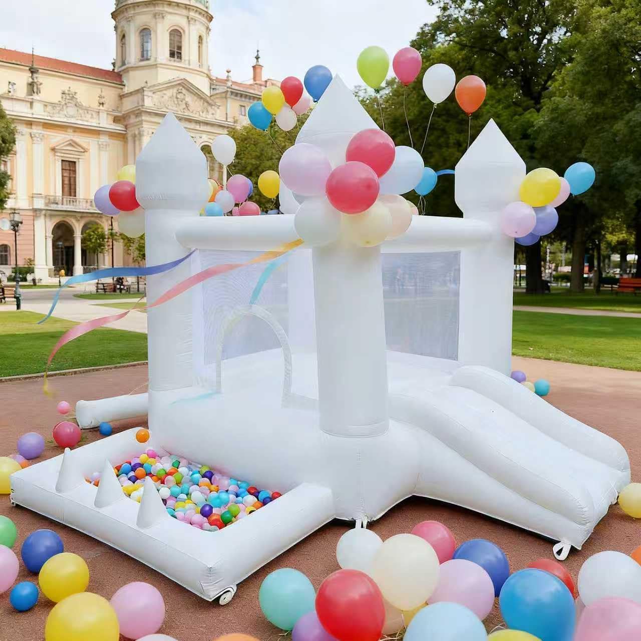 Kids Outdoor Bounce House - White Bounce House, Indoor and Outdoor