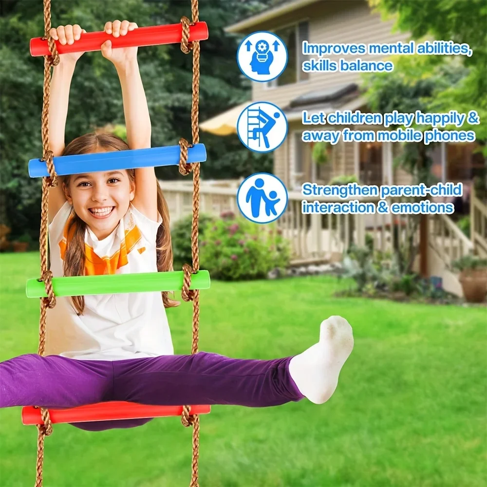 Kids Outdoor Ladder - 1pc Colorful Kids Climbing Ladder Swing