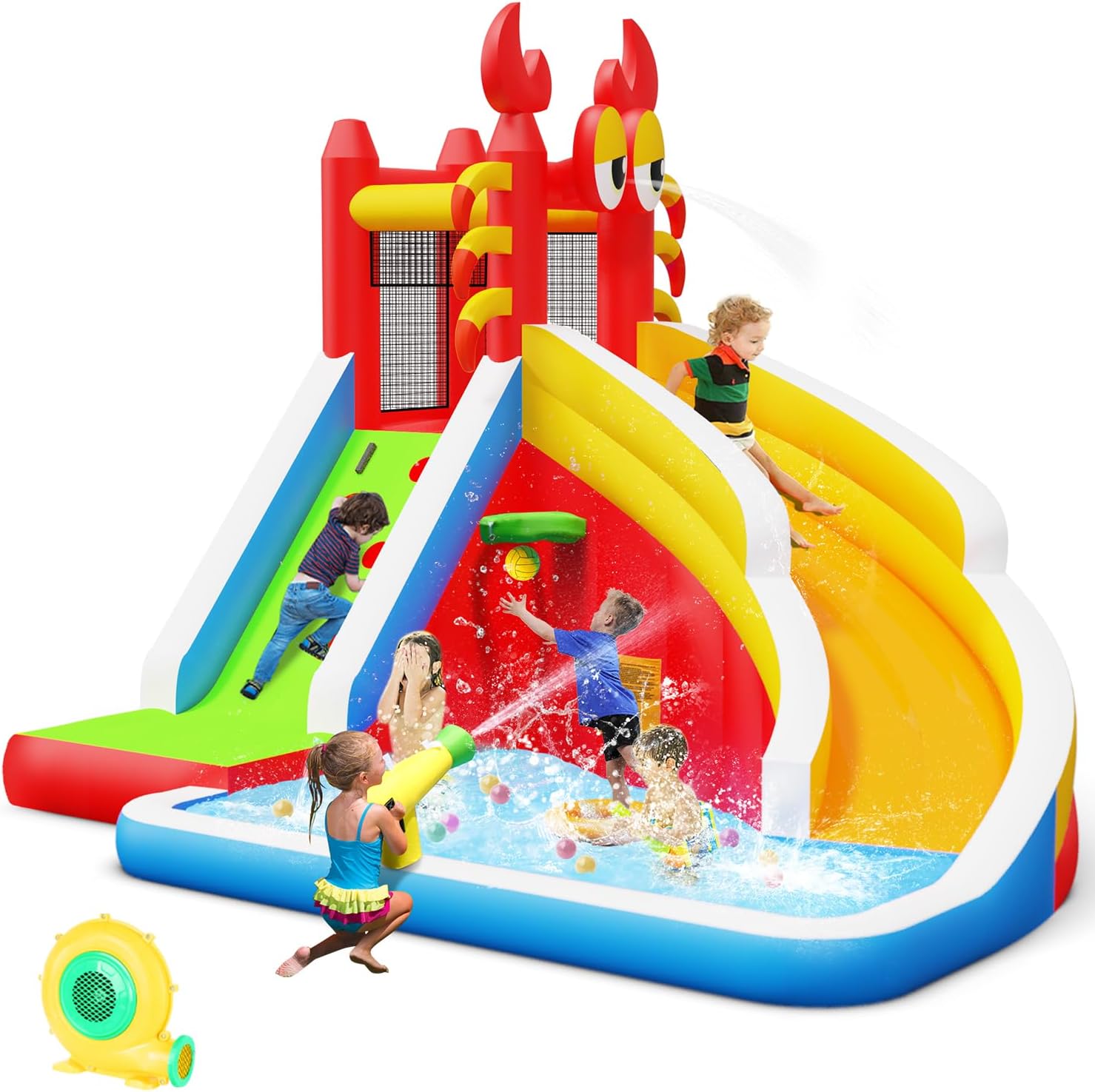 Kids Outdoor Bounce House - Large Inflatable Bounce House with Water