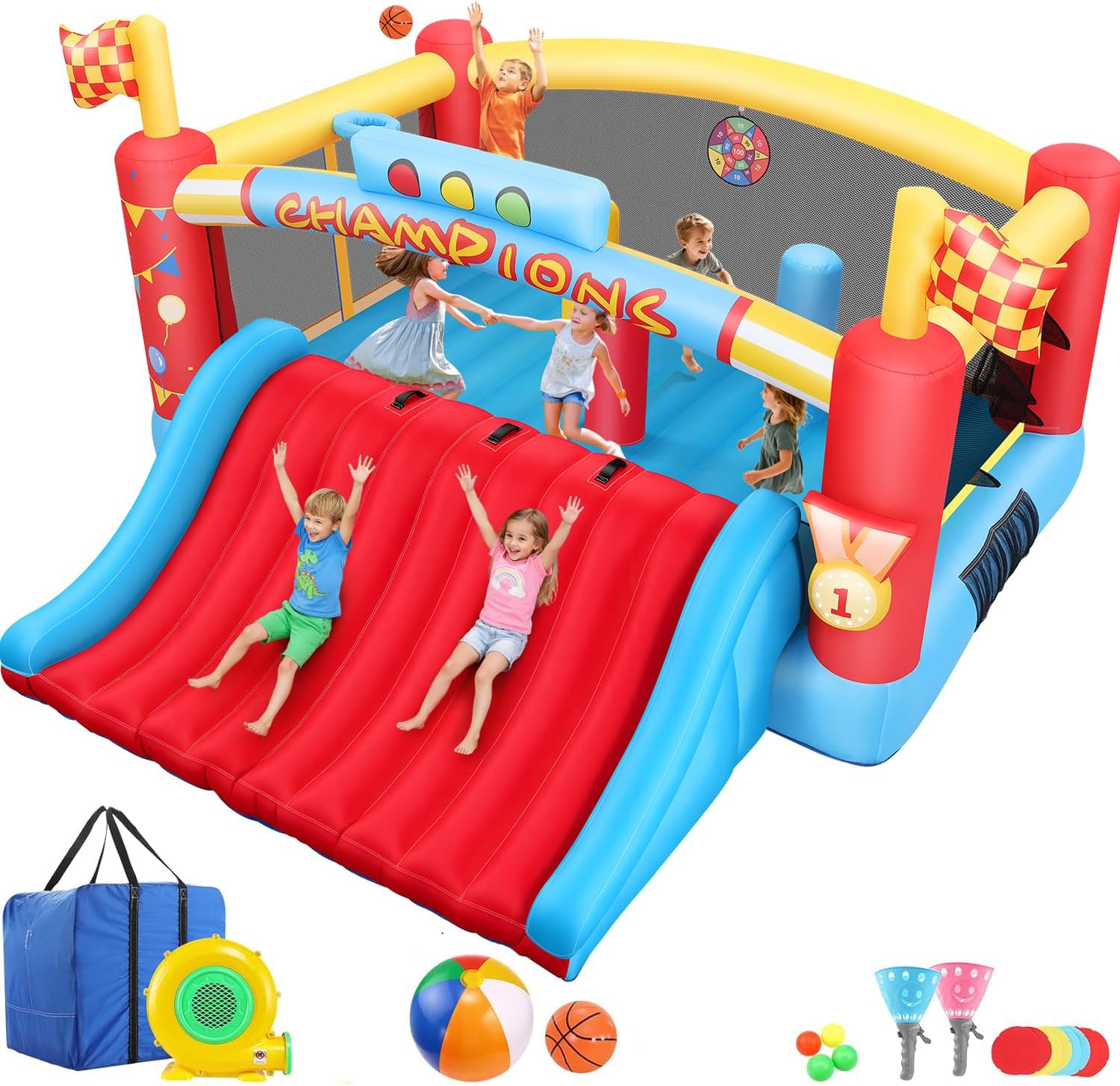Kids Outdoor Basketball - 13FT Big Inflatable Bounce House for