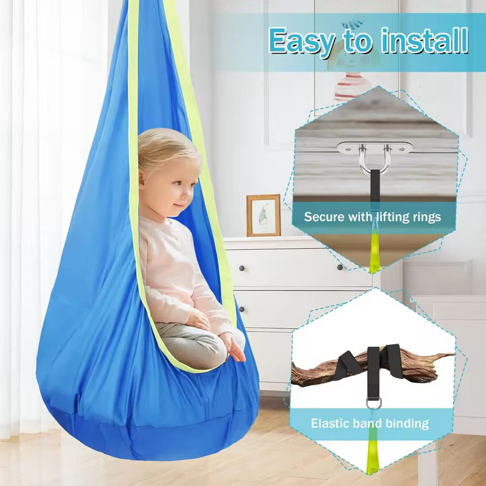 Kids Pod Swing Seat Nylon Hang - Kids Outdoor Hanging Chair recension och pris