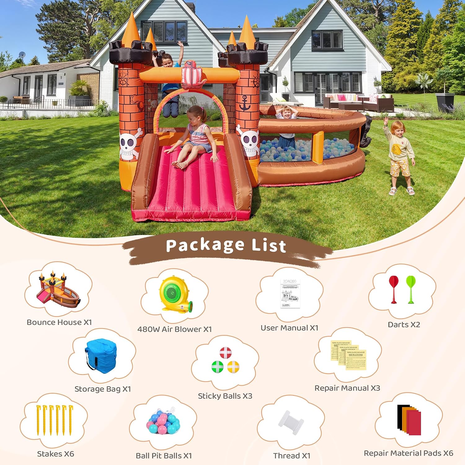 Inflatable Bounce House for Ki - Kids Outdoor Bounce House recension och pris