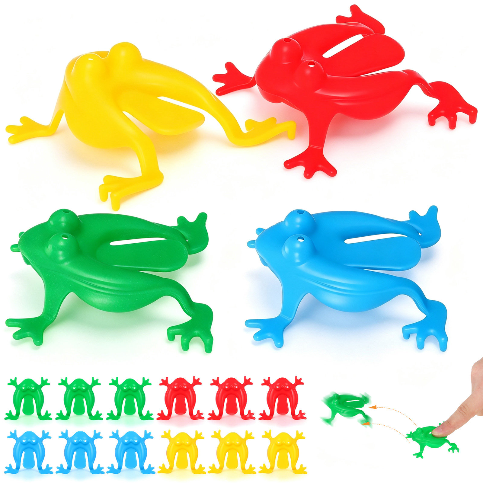 16Pcs Jumping Frog Assorted Co - Kids Outdoor Jumping Toys recension och pris
