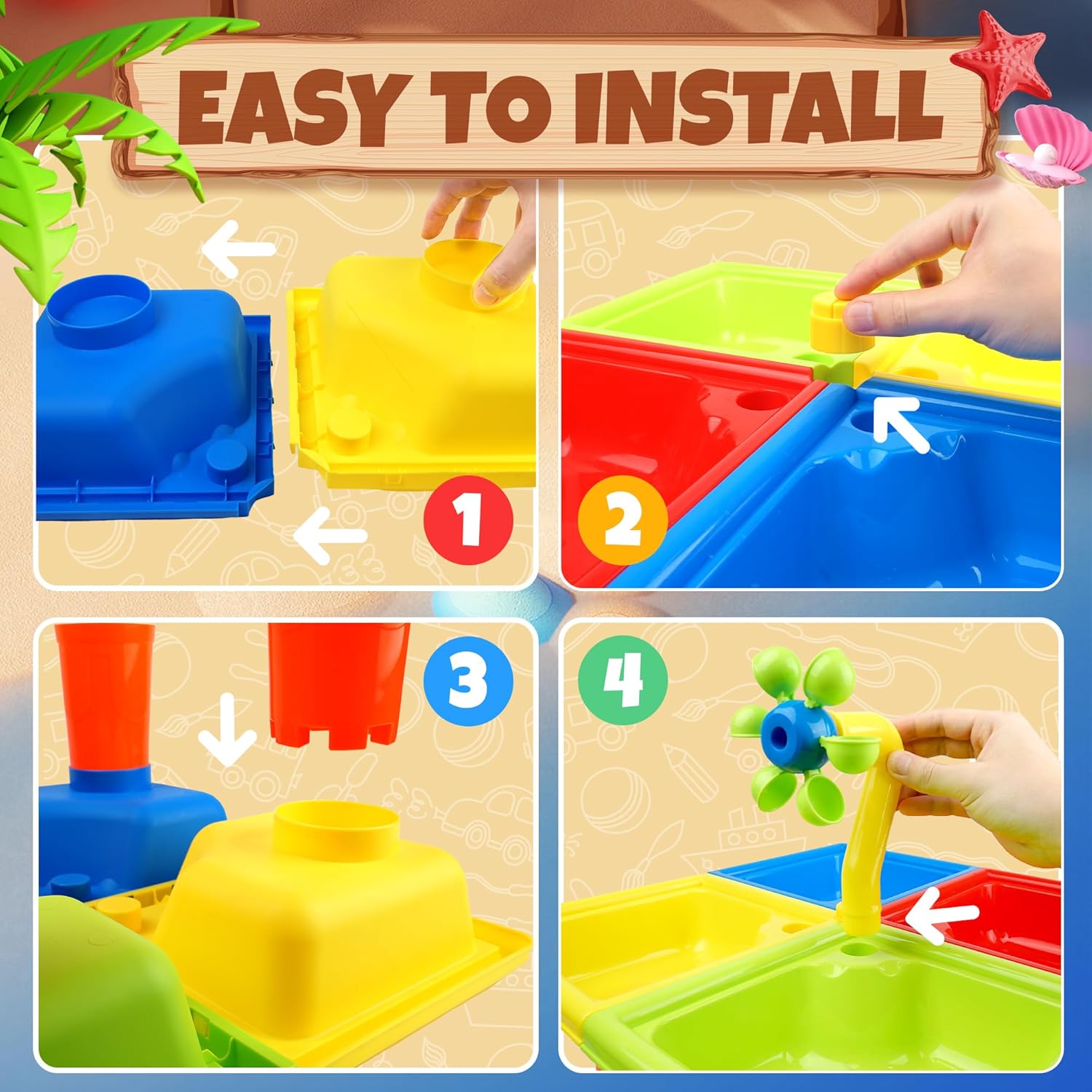 25 Pcs Summer Water Table for  - Kids Outdoor Pool recension och pris