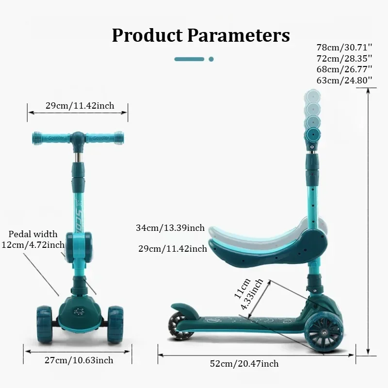 2-in-1 Kids Kick Scooter with  - Kids Outdoor Ride On recension och pris