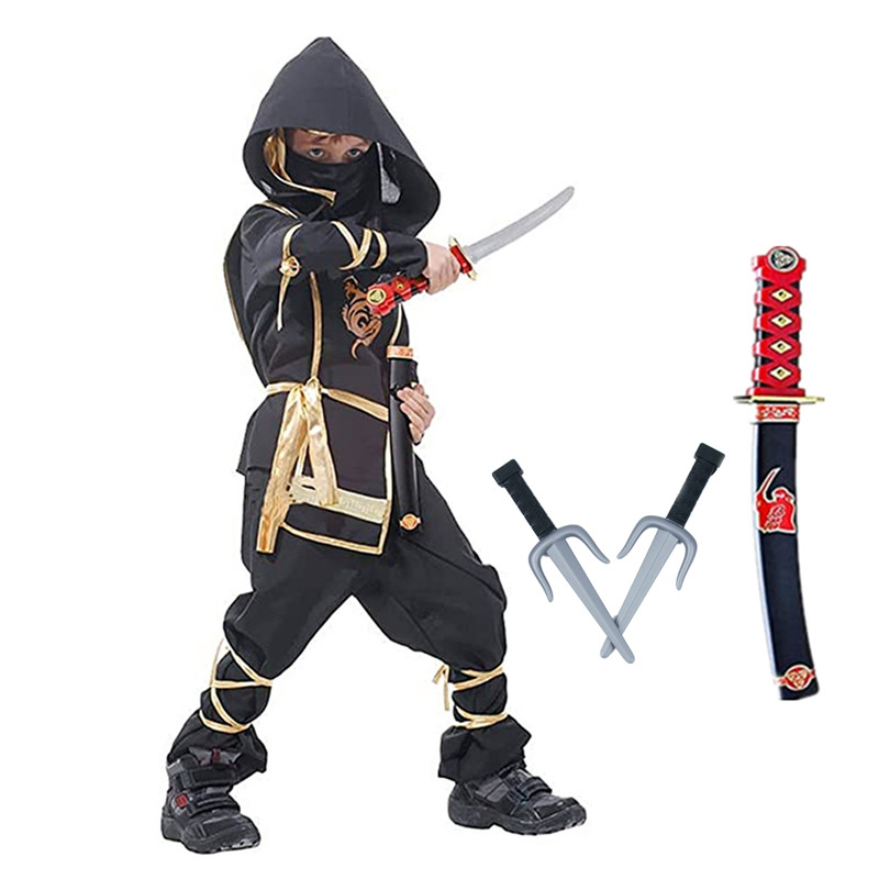 Black Ninja Costume Boy Hallow - Kids Outdoor Ninja Warrior Course recension och pris