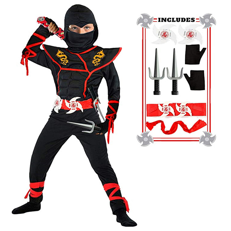 Black Ninja Costume Boy Hallow - Kids Outdoor Ninja Warrior Course recension och pris
