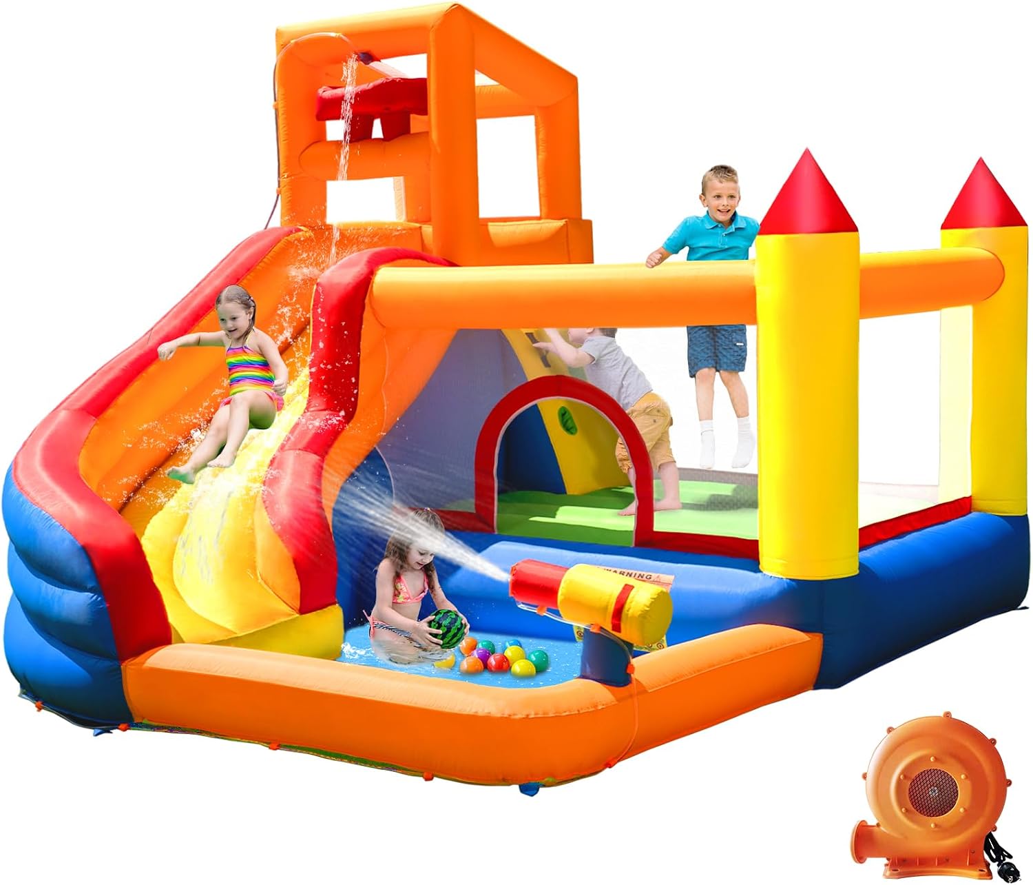 HuaKastro Inflatable Water Sli - Kids Outdoor House With Slide recension och pris