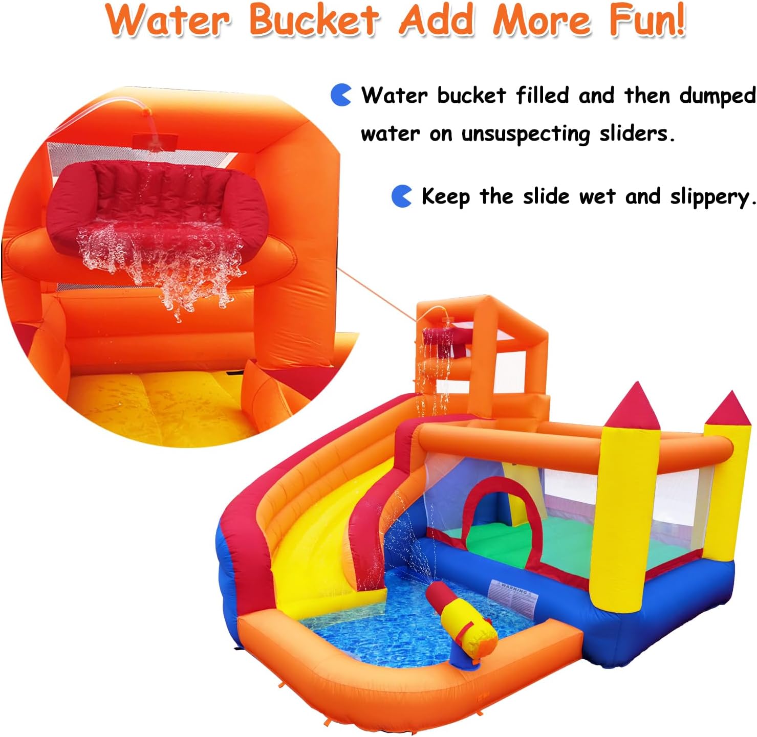 HuaKastro Inflatable Water Sli - Kids Outdoor House With Slide recension och pris