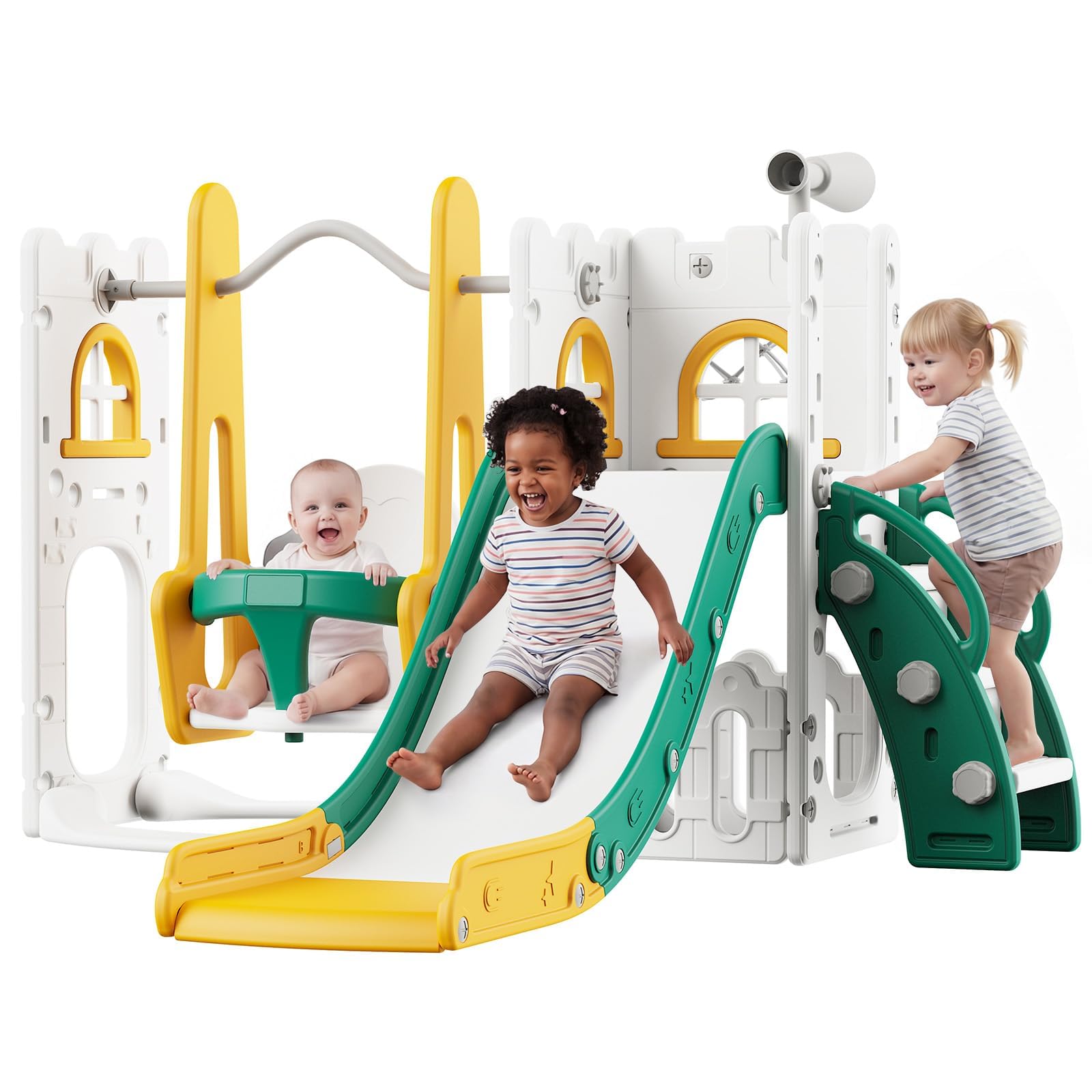 7 in 1 Toddler Slide And Swing - Kids Outdoor Basketball recension och pris