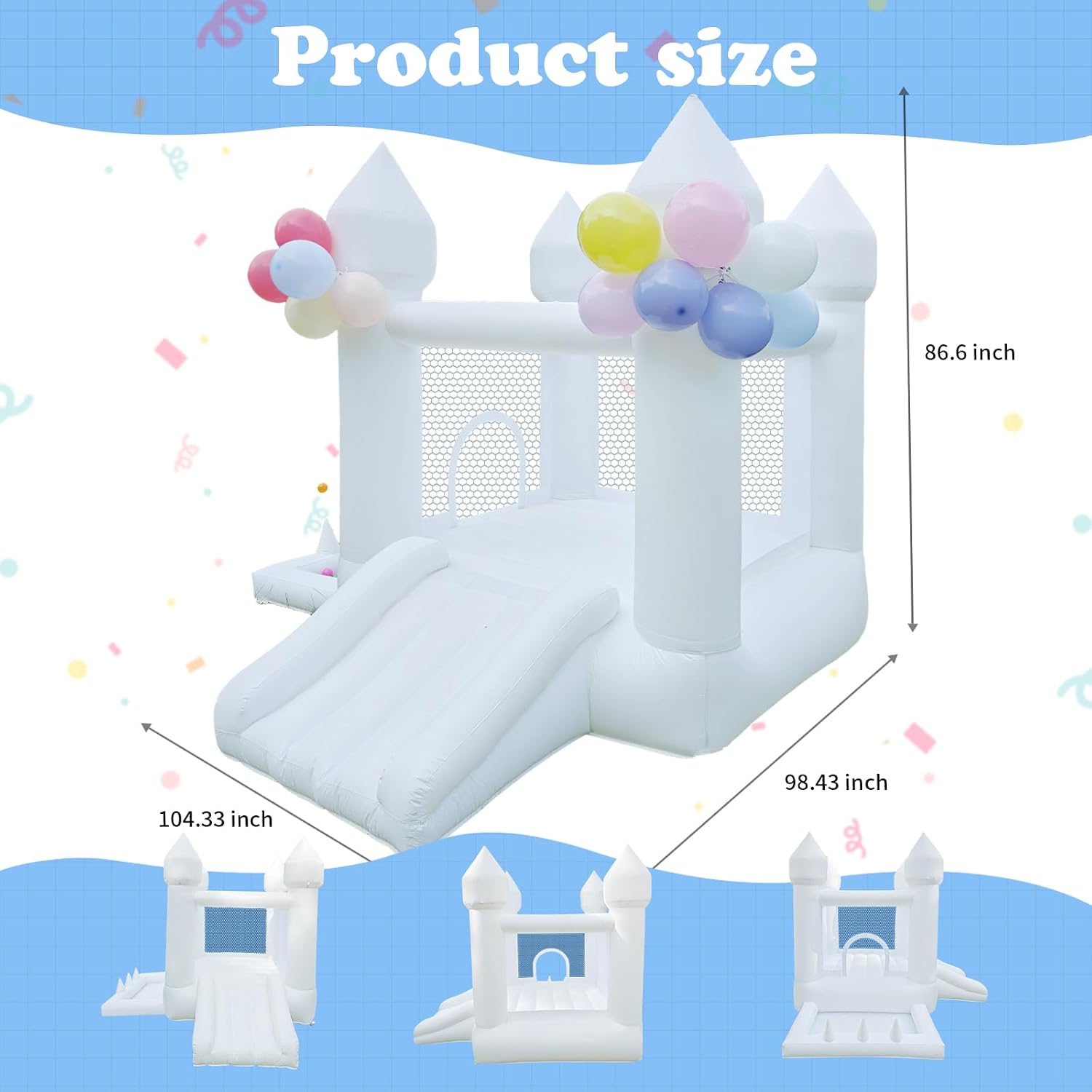 White Bounce House, Indoor and - Kids Outdoor Bounce House recension och pris
