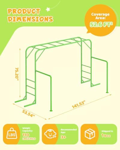 Outdoor Monkey Bar Set with Cl - Kids Outdoor Monkey Bar Set recension och pris