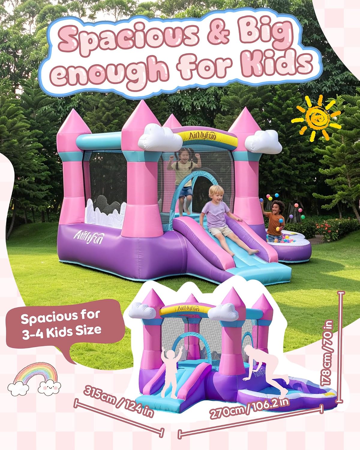 Pink Indoor/Outdoor Inflatable - Kids Outdoor Pool recension och pris