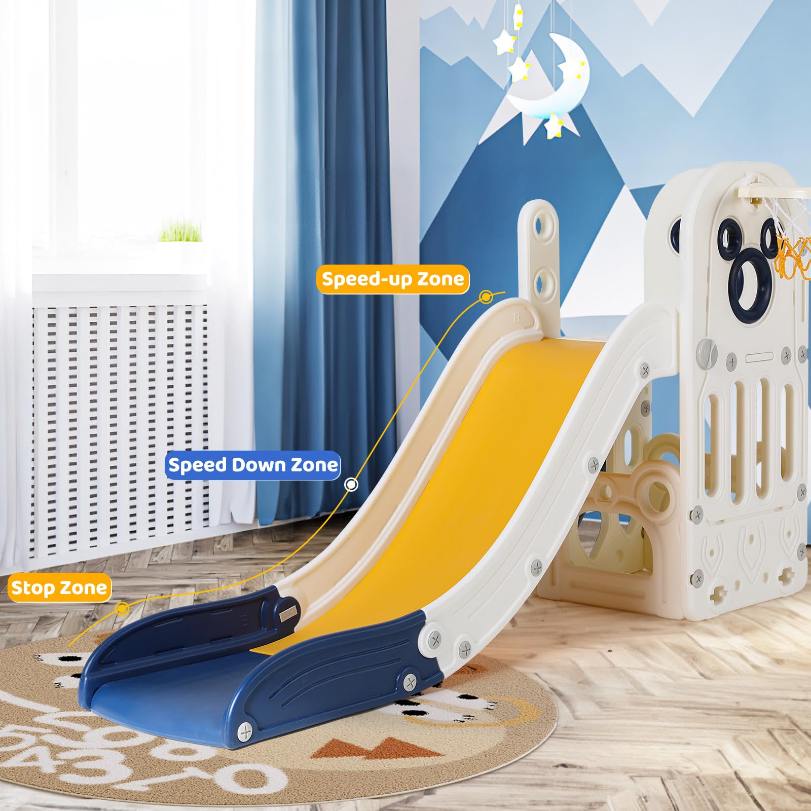 6 in 1 Toddler Slide Playset,  - Kids Outdoor Basketball recension och pris