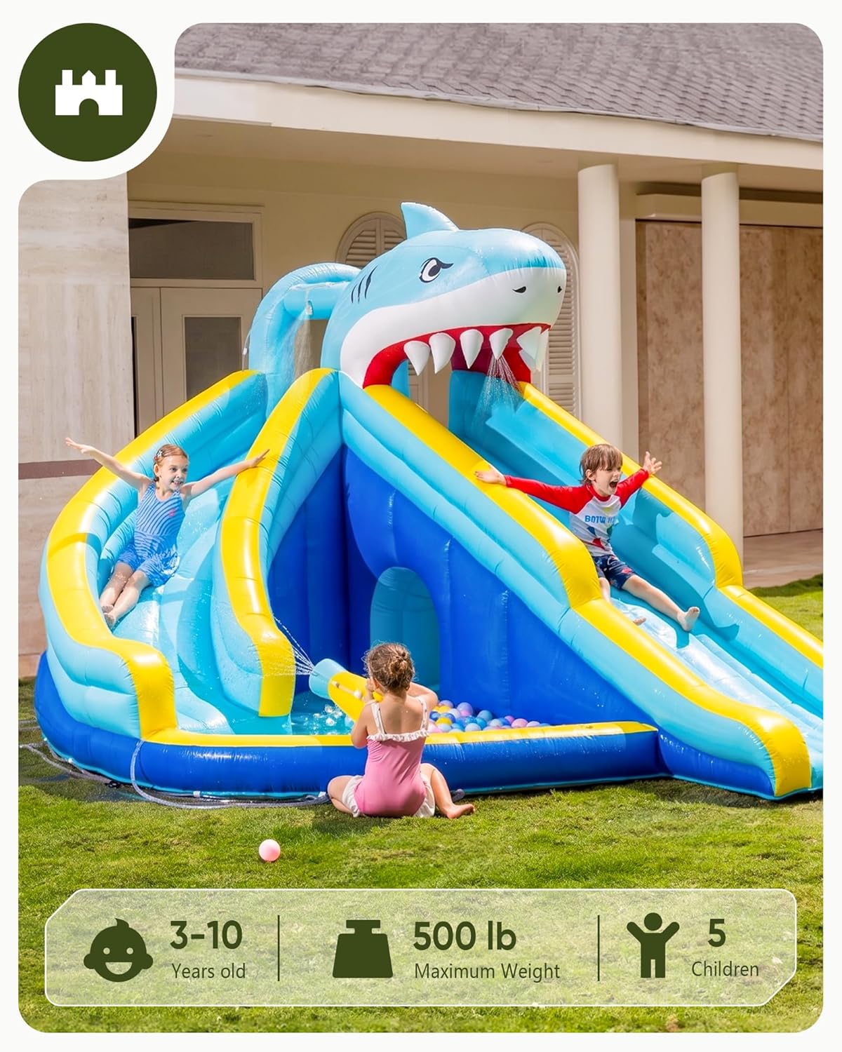 Kids Inflatable Water Slide Bo - Kids Outdoor Bounce House recension och pris