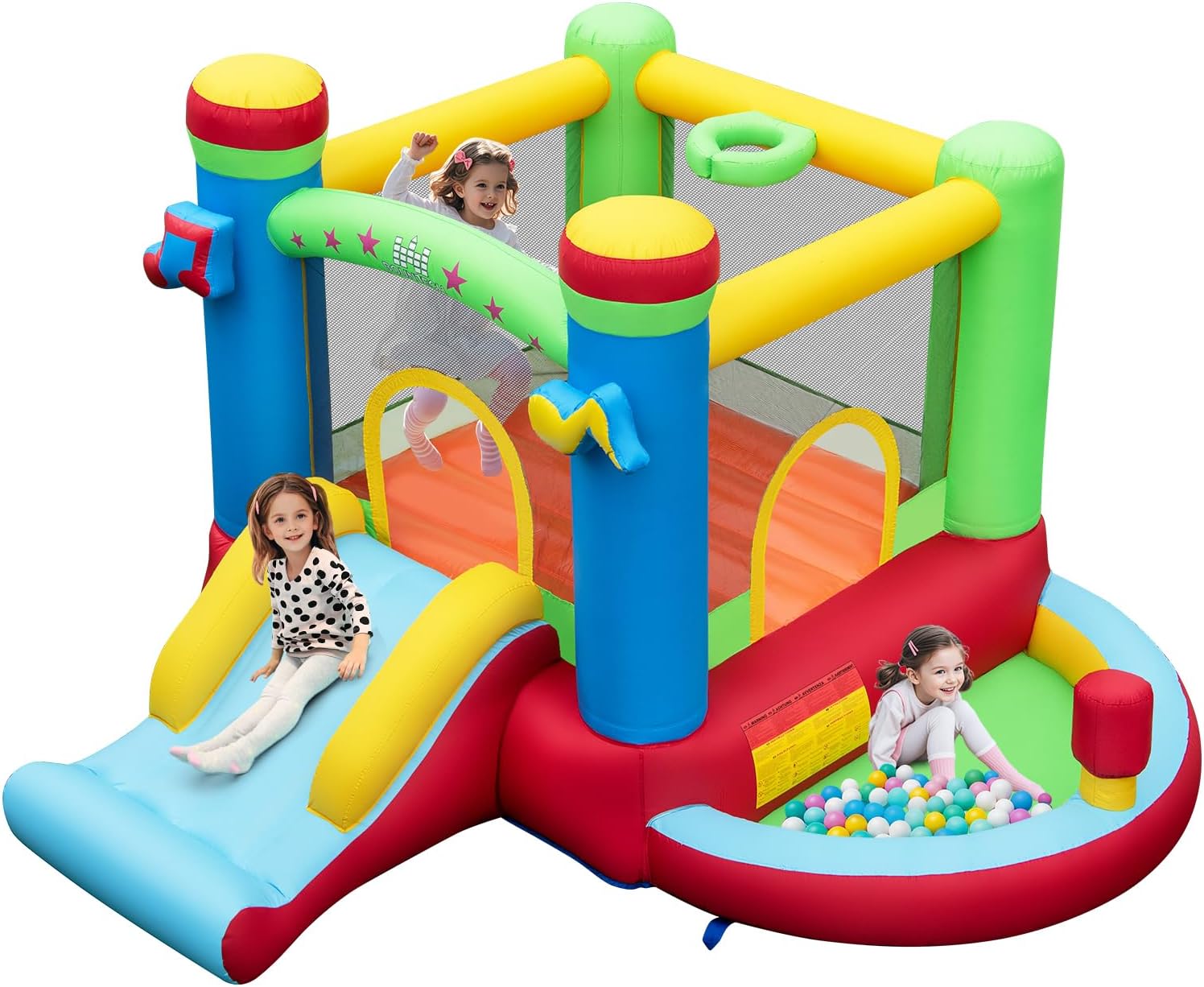 Inflatable Bounce House with B - Kids Outdoor Basketball recension och pris