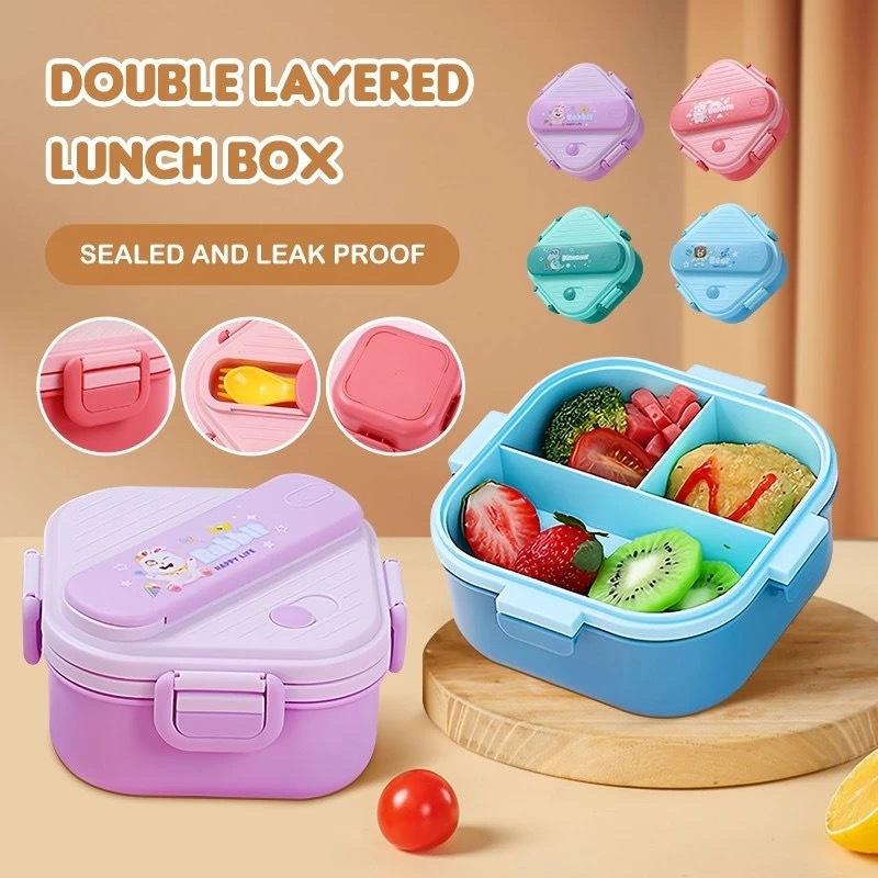 3 Compartment Cartoon Kids Lun - Kids.Outdoor Utensils recension och pris