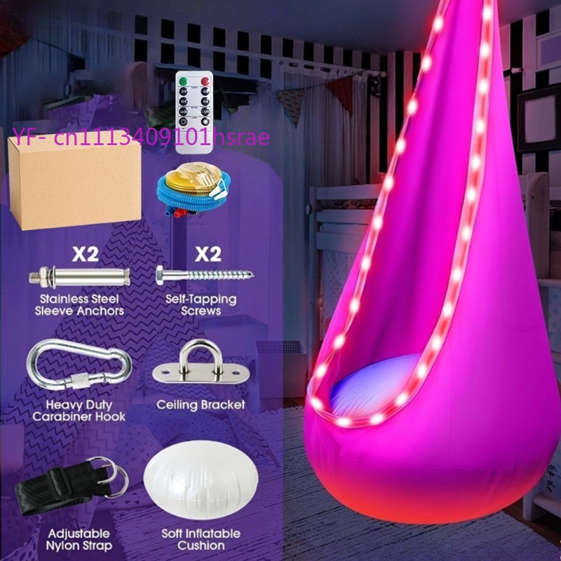 Glowing LED Inflatable Hammock - Kids Outdoor Hanging Chair recension och pris