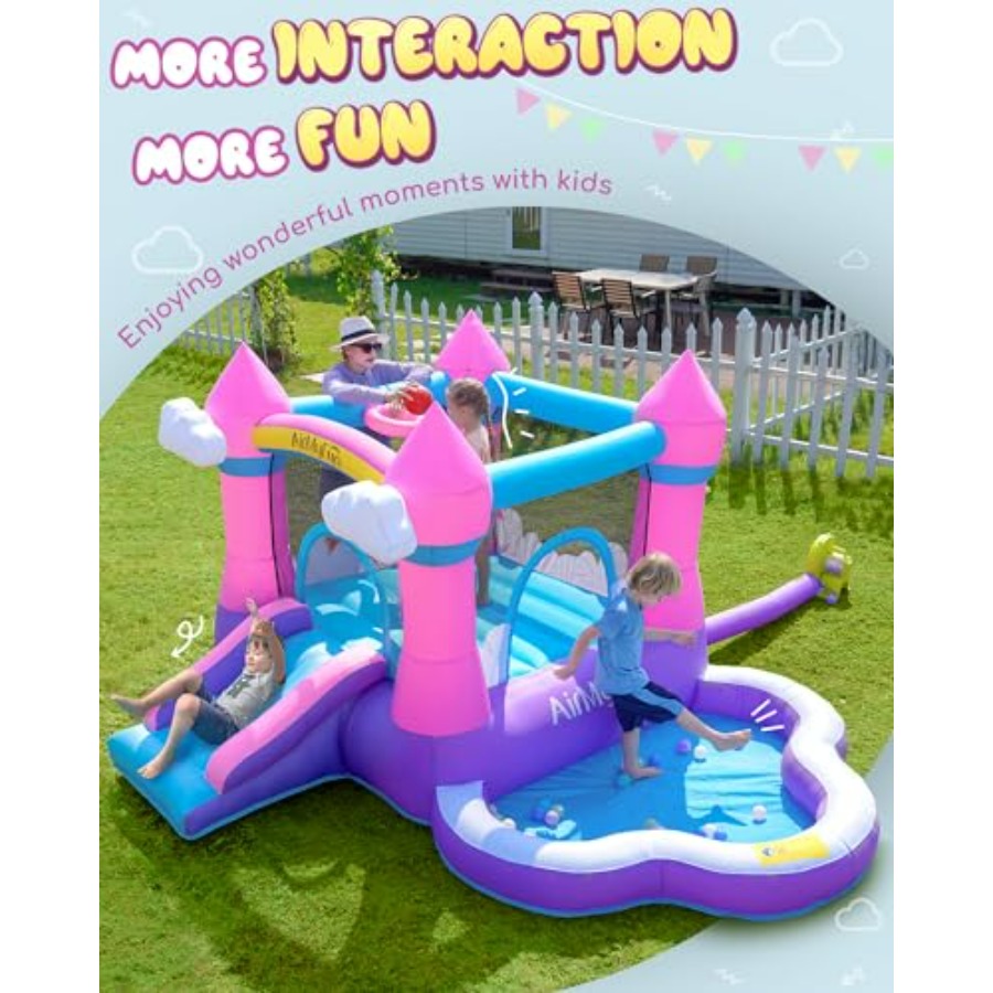 Pink inflatable bounce house f - Kids Outdoor Pool recension och pris