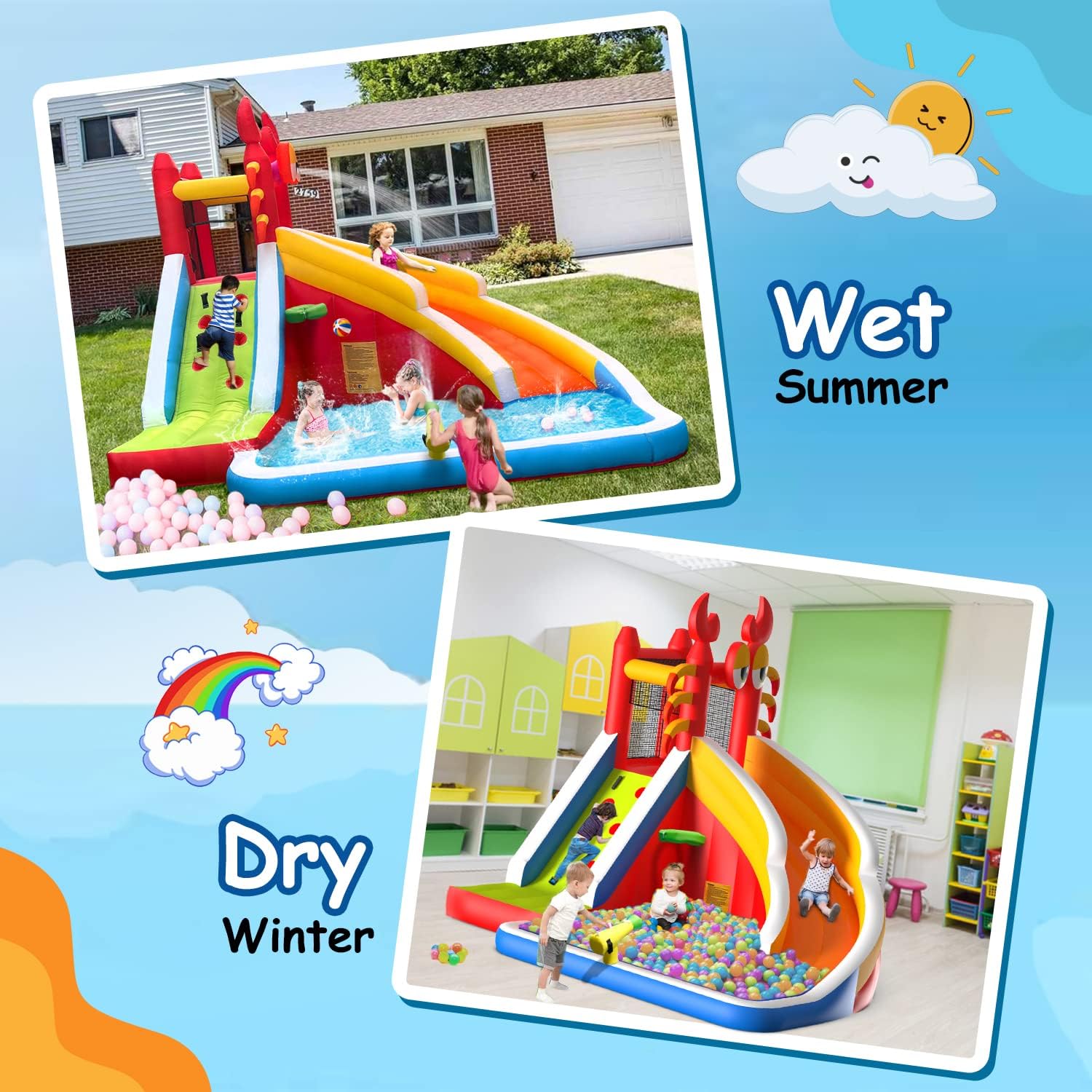 Large Inflatable Bounce House  - Kids Outdoor Bounce House recension och pris