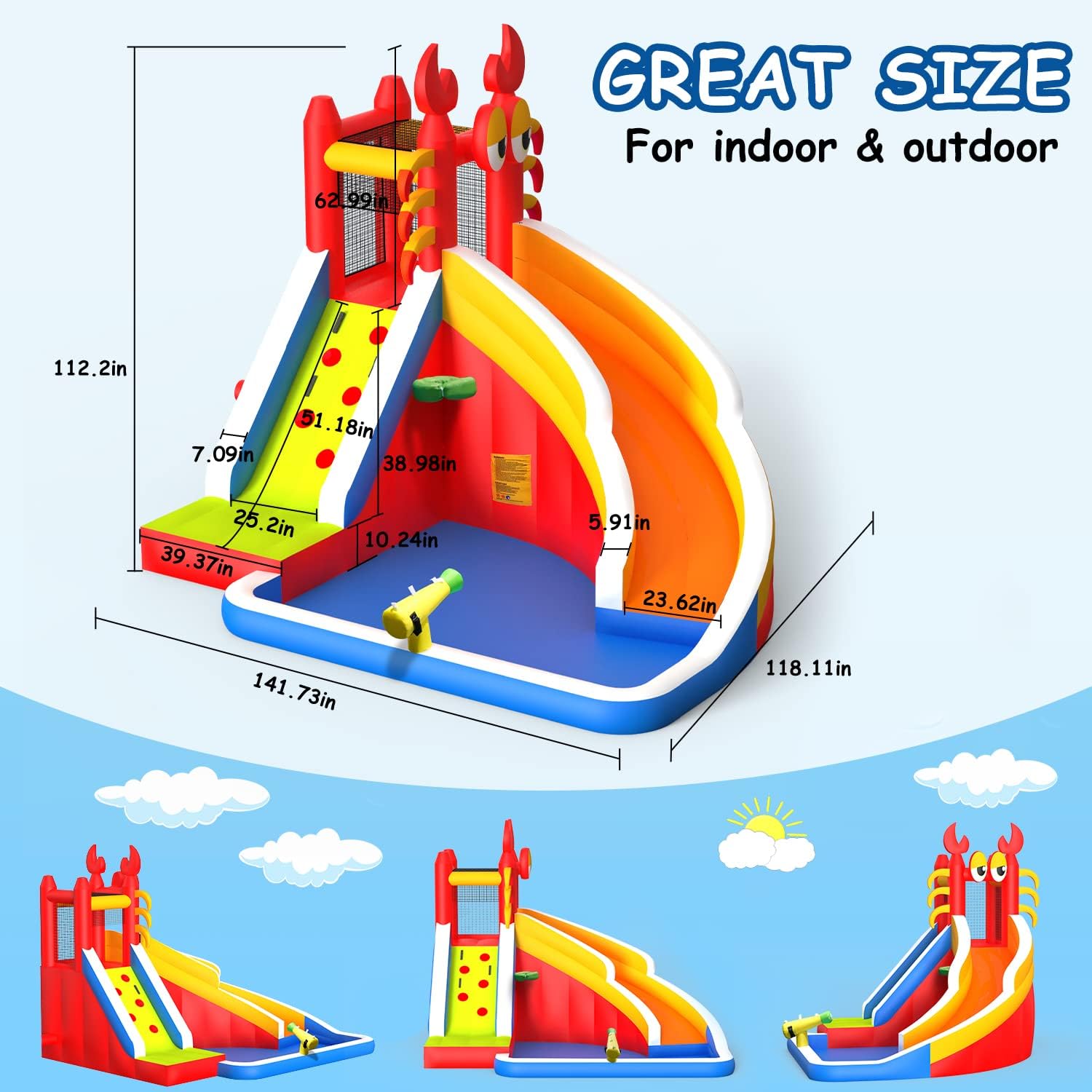 Large Inflatable Bounce House  - Kids Outdoor Bounce House recension och pris