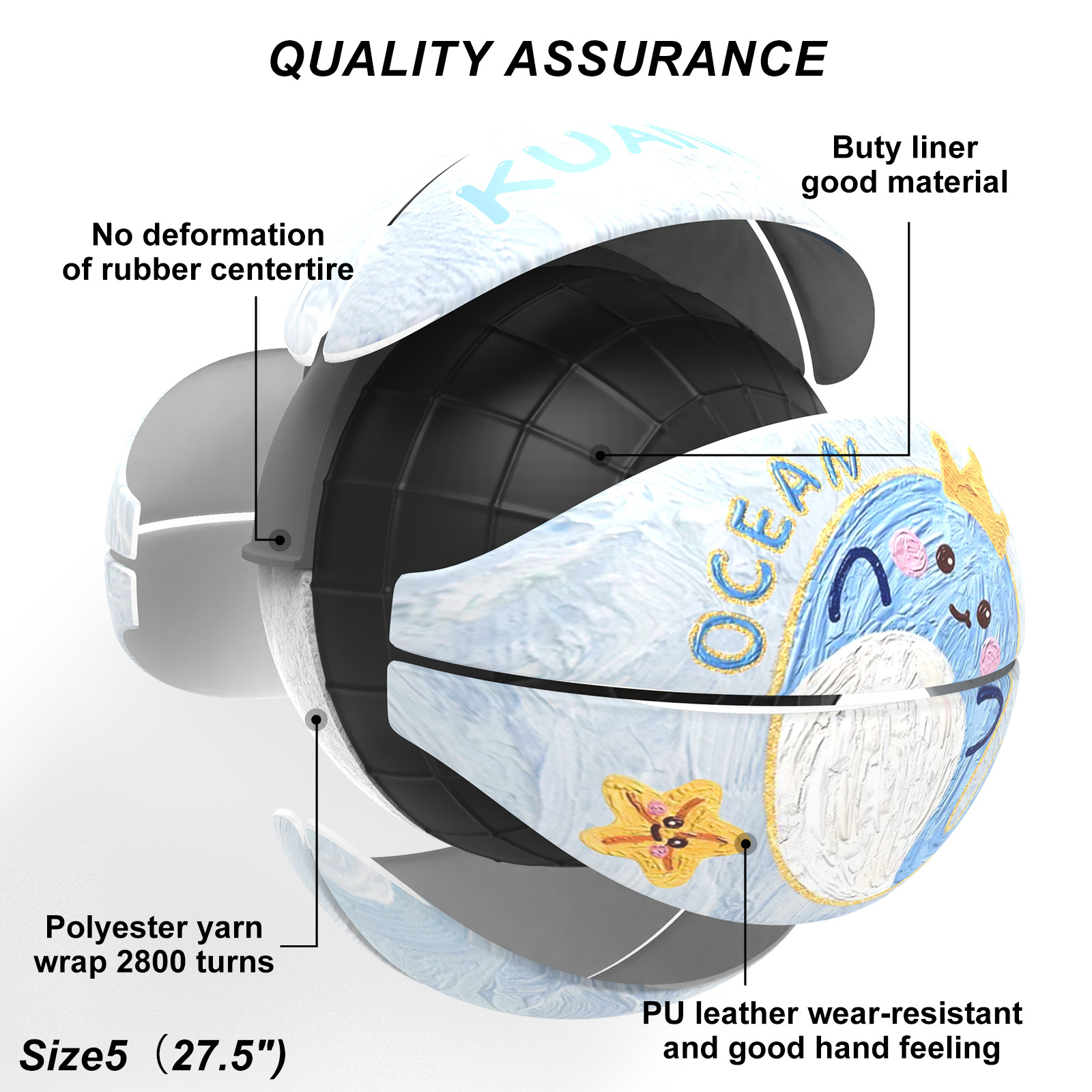 Kuangmi Whale Children's Baske - Kids Outdoor Basketball recension och pris