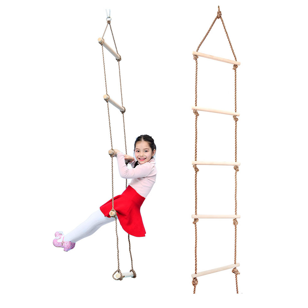 Kids Climbing Wooden Rope Ladd - Kids Outdoor Ladder recension och pris